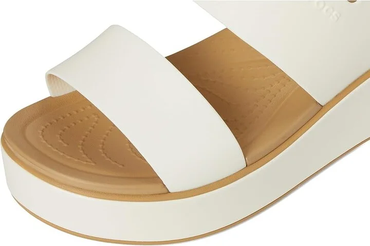 Crocs Brooklyn Low Wedge Women's Sandals Chalk/Tan : 4 M - Image 7