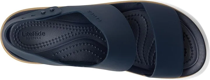 Crocs Brooklyn Low Wedge Women's Sandals Navy/Tan : 10 M - Image 2