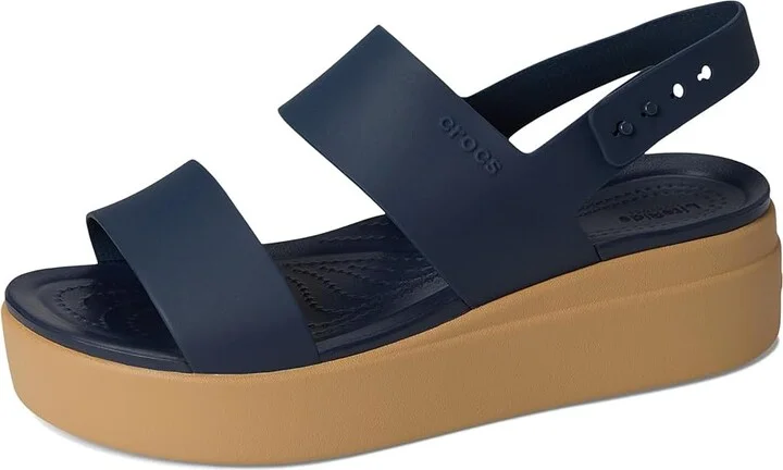 Crocs Brooklyn Low Wedge Women's Sandals Navy/Tan : 10 M - Image 5