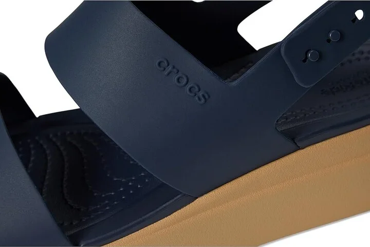 Crocs Brooklyn Low Wedge Women's Sandals Navy/Tan : 10 M - Image 7