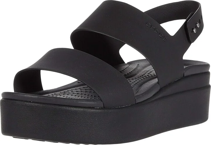 Crocs Brooklyn Low Wedge Women's Wedge Shoes Black/Black : 4 M, Synthetic - Image 2
