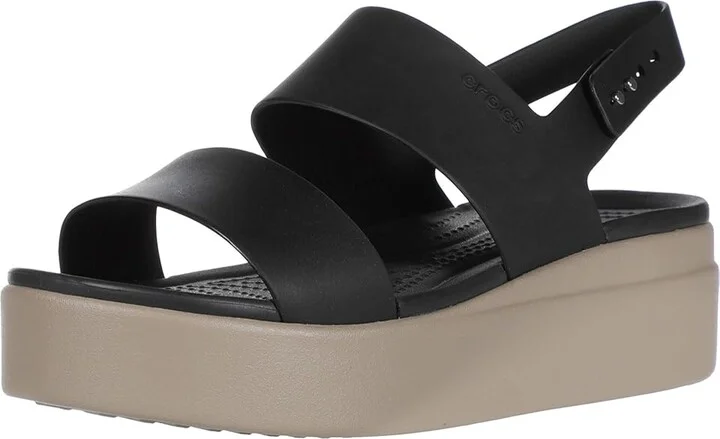 Crocs Brooklyn Low Wedge Women's Wedge Shoes Black/Mushroom : 10 M, Synthetic - Image 2