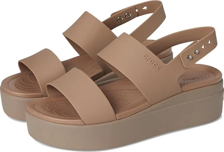 Crocs Brooklyn Low Wedge Women's Wedge Shoes Latte/Mushroom : 10 M, Synthetic