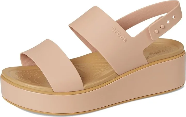 Crocs Brooklyn Low Wedge Women's Wedge Shoes Pink Caramel/Tan : 6 M, Synthetic - Image 5