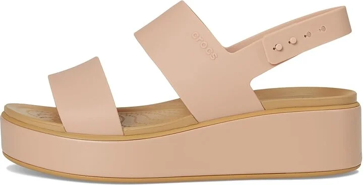 Crocs Brooklyn Low Wedge Women's Wedge Shoes Pink Caramel/Tan : 6 M, Synthetic - Image 6