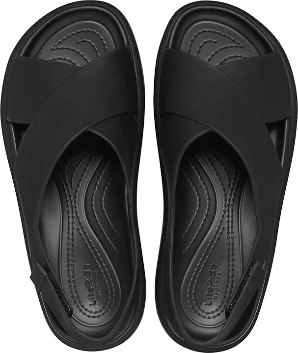 Crocs Brooklyn Luxe Cross Strap Women's Shoes Black : 10 M - Image 2
