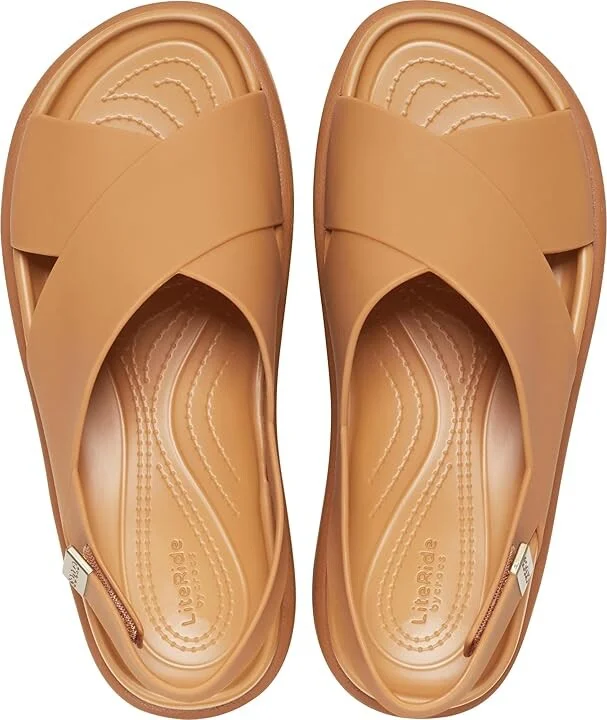 Crocs Brooklyn Luxe Cross Strap Women's Shoes Tan/Tan : 5 M - Image 2
