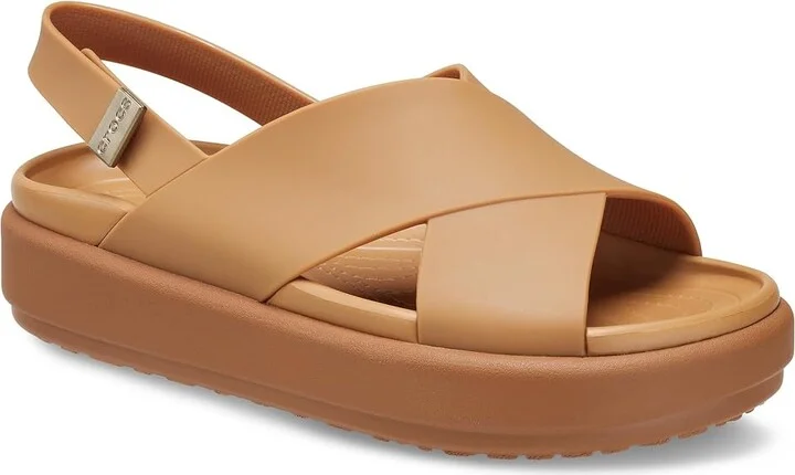 Crocs Brooklyn Luxe Cross Strap Women's Shoes Tan/Tan : 5 M