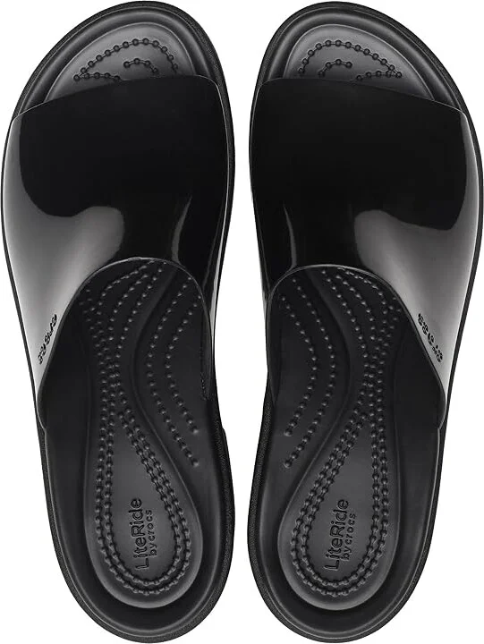 Crocs Brooklyn Slide Heel Women's Shoes Black/High Shine : 10 M - Image 2