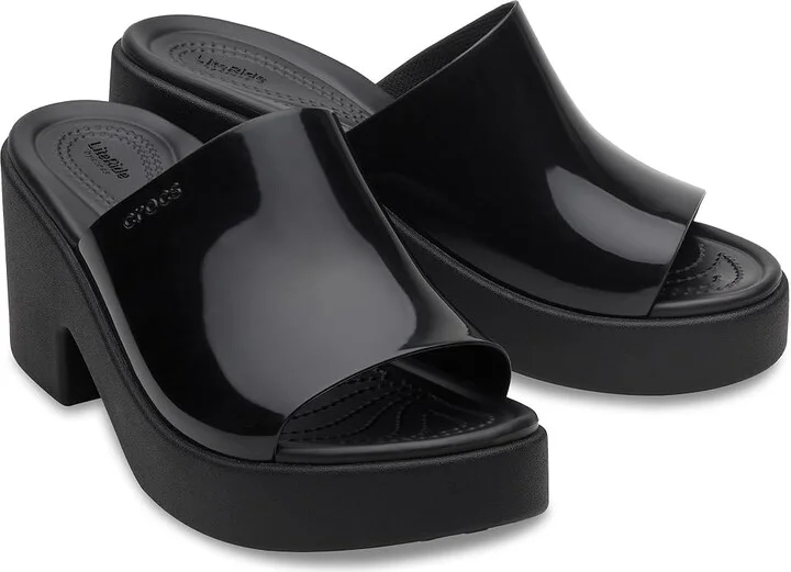 Crocs Brooklyn Slide Heel Women's Shoes Black/High Shine : 10 M