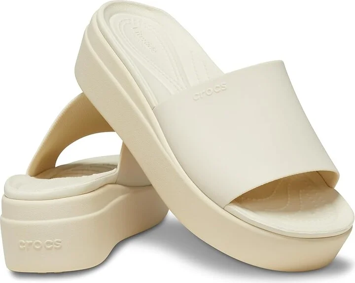 Crocs Brooklyn Slide Women's Shoes Bone : 10 M, Rubber