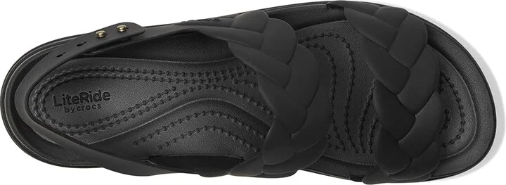 Crocs Brooklyn Woven Low Wedge Women's Sandals Black Woven : 6 M - Image 2