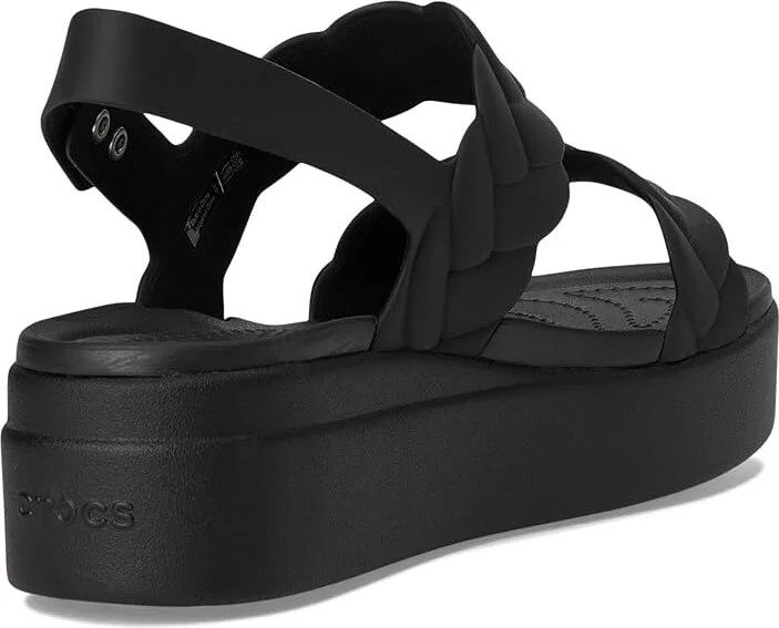 Crocs Brooklyn Woven Low Wedge Women's Sandals Black Woven : 6 M - Image 4