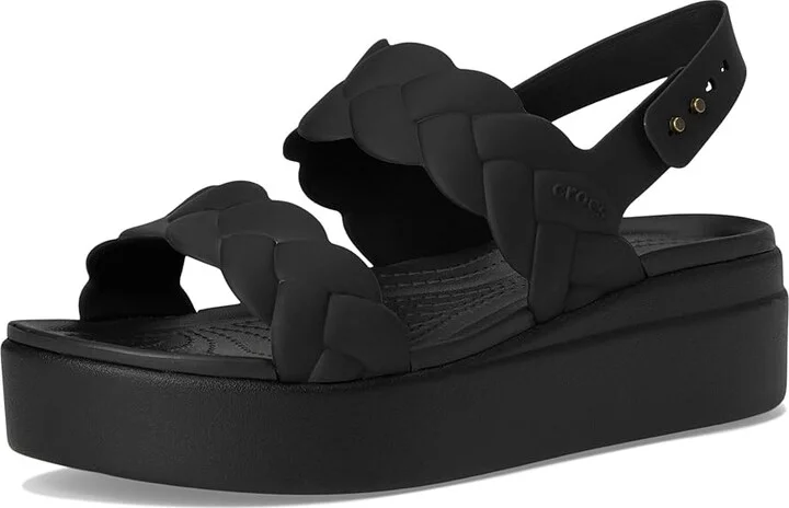 Crocs Brooklyn Woven Low Wedge Women's Sandals Black Woven : 6 M - Image 5