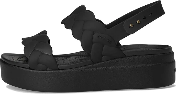 Crocs Brooklyn Woven Low Wedge Women's Sandals Black Woven : 6 M - Image 6