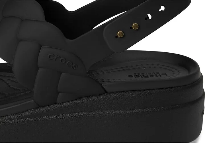 Crocs Brooklyn Woven Low Wedge Women's Sandals Black Woven : 6 M - Image 7