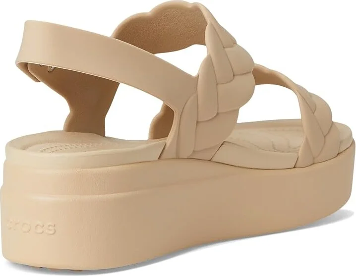 Crocs Brooklyn Woven Low Wedge Women's Sandals Chai : 4 M - Image 4