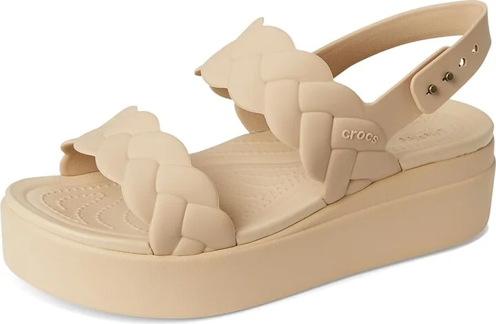 Crocs Brooklyn Woven Low Wedge Women's Sandals Chai : 4 M - Image 5