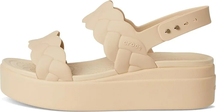 Crocs Brooklyn Woven Low Wedge Women's Sandals Chai : 4 M - Image 6