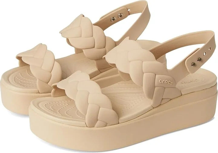 Crocs Brooklyn Woven Low Wedge Women's Sandals Chai : 4 M