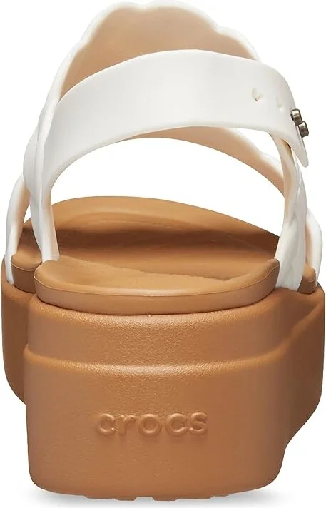Crocs Brooklyn Woven Low Wedge Women's Sandals Chalk Woven : 4 M - Image 4