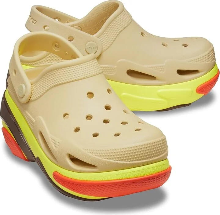 Crocs Bubble Crush Clogs Slippers Sesame : Men's 5 - Women's 7 Medium, Synthetic