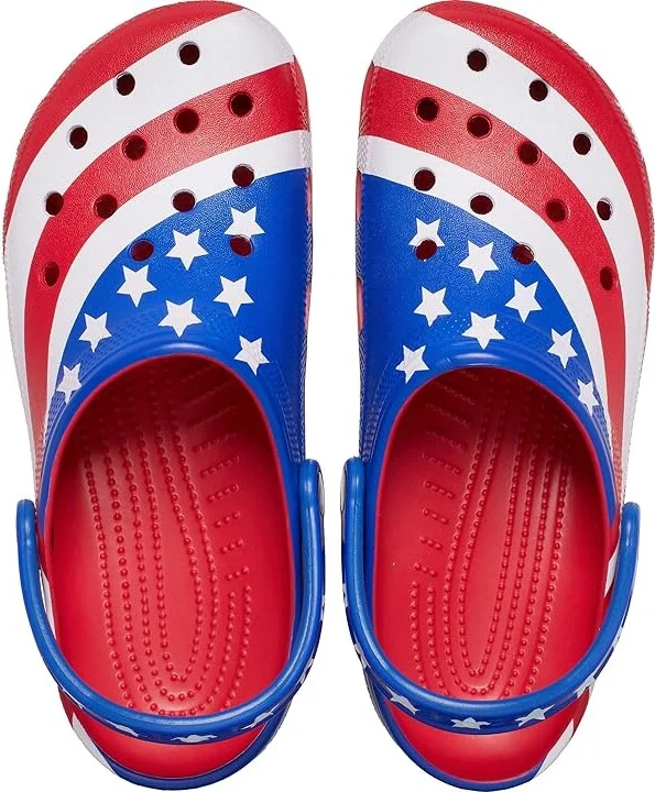 Crocs Classic American Flag Clog Shoes : Men's 2 - Women's 4 Medium, Synthetic - Image 2