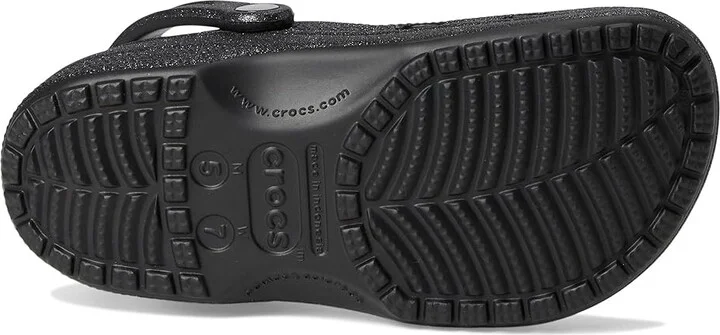 Crocs Classic Clog - Glitter Clog Shoes Black Glitter : Men's 10 - Women's 12 Medium, Synthetic - Image 3