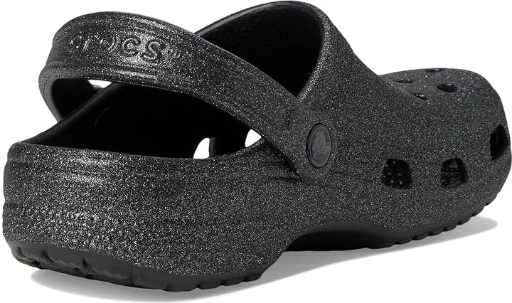 Crocs Classic Clog - Glitter Clog Shoes Black Glitter : Men's 10 - Women's 12 Medium, Synthetic - Image 4