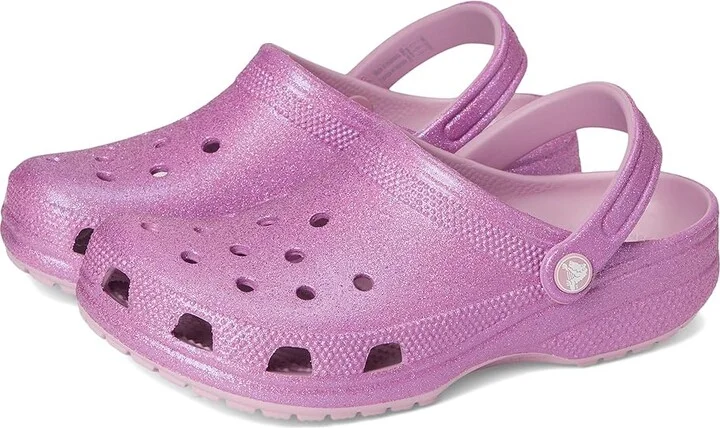 Crocs Classic Clog - Glitter Clog Shoes Hydrangea : Men's 5 - Women's 7 Medium, Synthetic