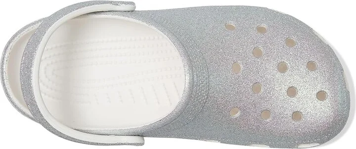 Crocs Classic Clog - Glitter Clog Shoes Iridescent White : Men's 6 - Women's 8 Medium, Synthetic - Image 2