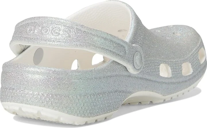 Crocs Classic Clog - Glitter Clog Shoes Iridescent White : Men's 6 - Women's 8 Medium, Synthetic - Image 4