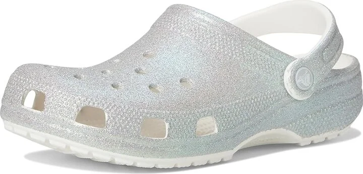 Crocs Classic Clog - Glitter Clog Shoes Iridescent White : Men's 6 - Women's 8 Medium, Synthetic - Image 5