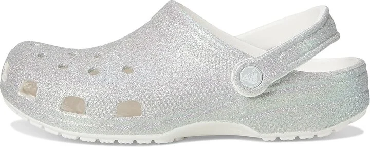 Crocs Classic Clog - Glitter Clog Shoes Iridescent White : Men's 6 - Women's 8 Medium, Synthetic - Image 6