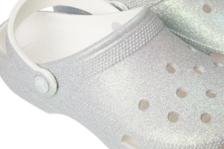 Crocs Classic Clog - Glitter Clog Shoes Iridescent White : Men's 6 - Women's 8 Medium, Synthetic - Image 7