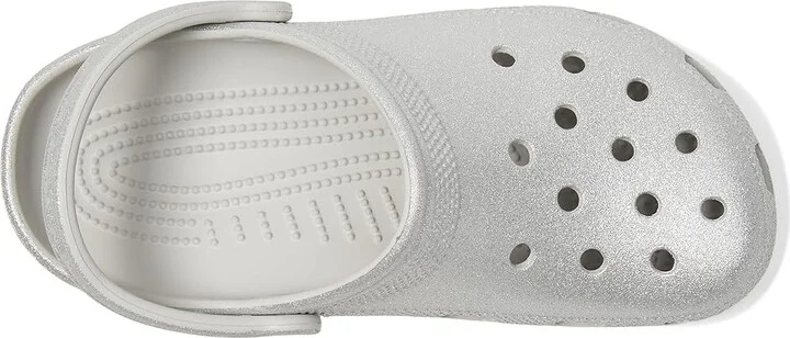 Crocs Classic Clog - Glitter Clog Shoes Silver Glitter : Men's 2 - Women's 4 Medium, Synthetic - Image 2