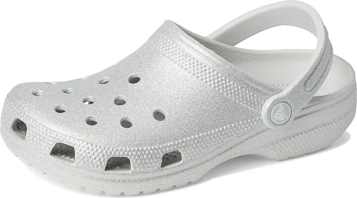 Crocs Classic Clog - Glitter Clog Shoes Silver Glitter : Men's 2 - Women's 4 Medium, Synthetic - Image 5