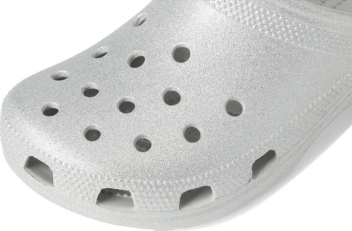 Crocs Classic Clog - Glitter Clog Shoes Silver Glitter : Men's 2 - Women's 4 Medium, Synthetic - Image 7