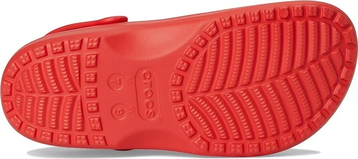 Crocs Classic Clogs with Floral Cut Out Design Slippers Cherry Red : Men's 3 - Women's 5 Medium, Rubber/Vinyl - Image 3