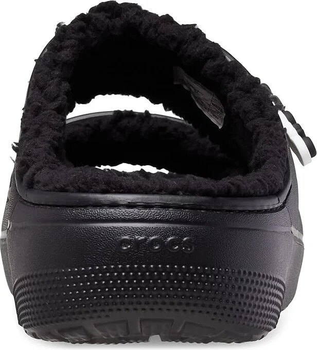 Crocs Classic Cozzzy Sandals Shoes Black/Black : Men's 2 - Women's 4 Medium, Textile - Image 4