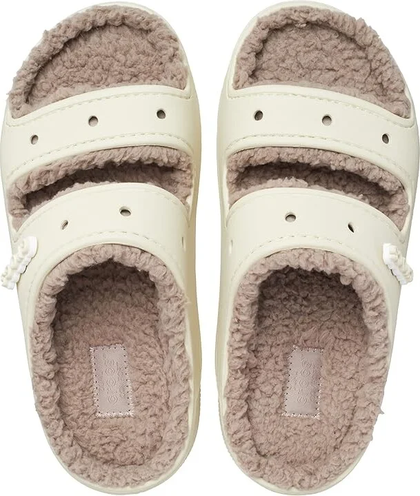 Crocs Classic Cozzzy Sandals Shoes Bone/Mushroom : Men's 10 - Women's 12 Medium, Textile - Image 2