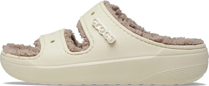 Crocs Classic Cozzzy Sandals Shoes Bone/Mushroom : Men's 10 - Women's 12 Medium, Textile - Image 5