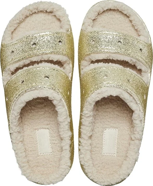 Crocs Classic Cozzzy Sandals Shoes Stucco/Glitter : Men's 3 - Women's 5 Medium, Synthetic - Image 2