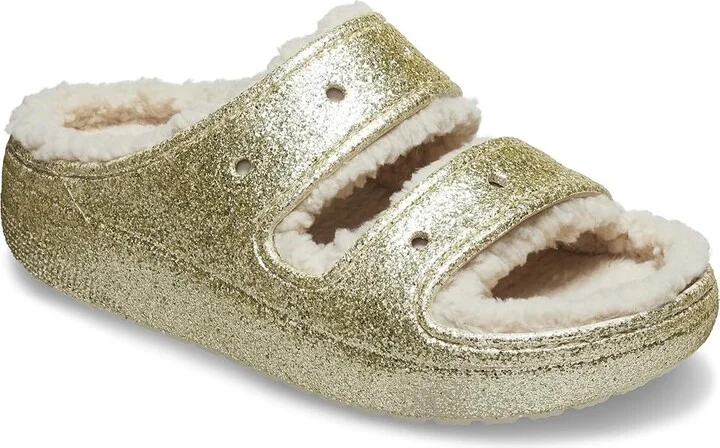 Crocs Classic Cozzzy Sandals Shoes Stucco/Glitter : Men's 3 - Women's 5 Medium, Synthetic - Image 5