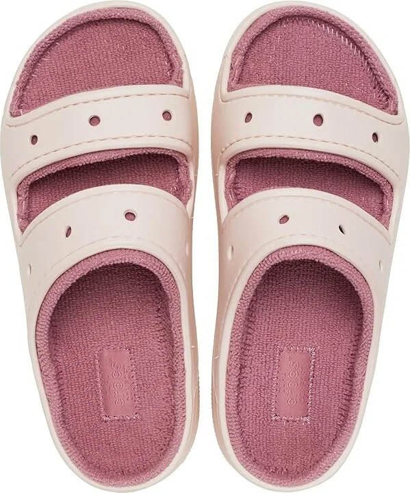 Crocs Classic Cozzzy Towel Sandal Shoes Quartz : Men's 13 - Women's 15 Medium, Synthetic - Image 2