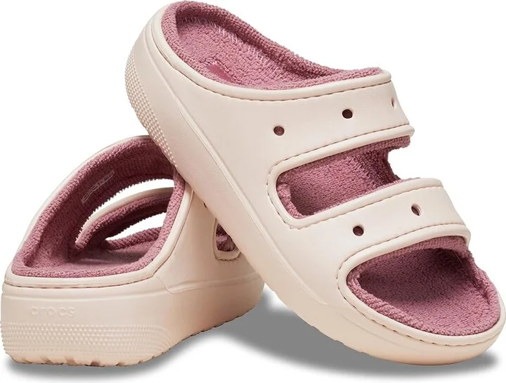 Crocs Classic Cozzzy Towel Sandal Shoes Quartz : Men's 13 - Women's 15 Medium, Synthetic