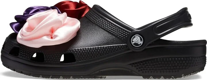 Crocs Classic Embellished Clog Slippers Black Rosette : Men's 3 - Women's 5 Medium, Rubber/Synthetic - Image 5