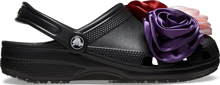 Crocs Classic Embellished Clog Slippers Black Rosette : Men's 3 - Women's 5 Medium, Rubber/Synthetic - Image 6