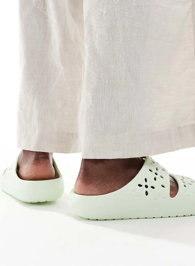 Crocs Classic floral cut out sandals in jade tint - Image 2