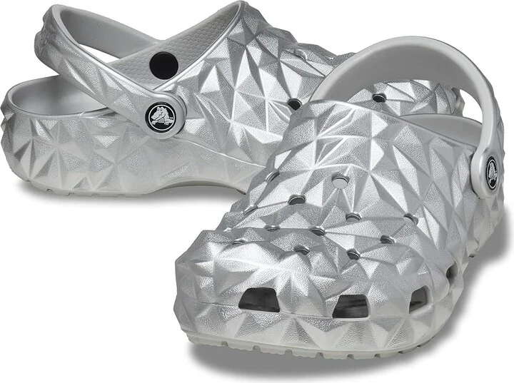 Crocs Classic Geometric Clog Clog Shoes Silver : Men's 5 - Women's 7 Medium, Synthetic